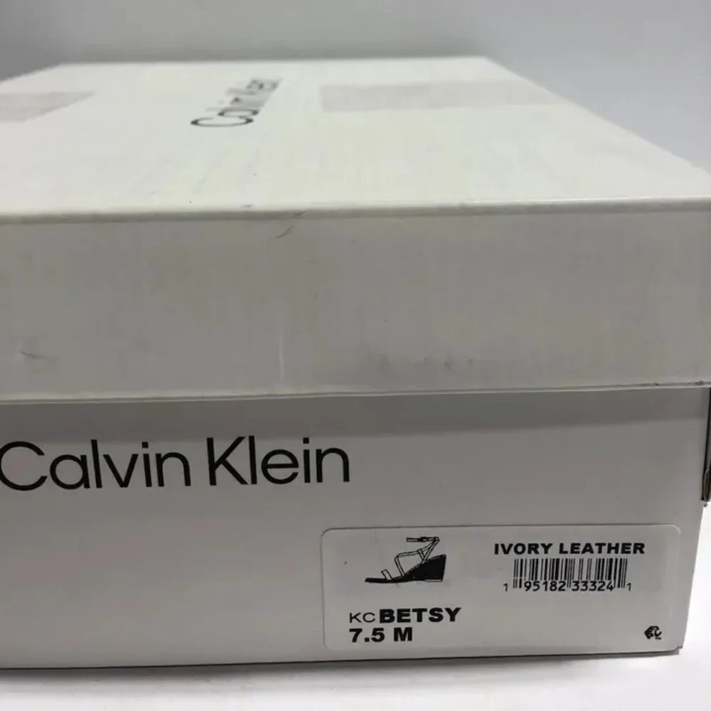 Calvin Klein Women’s Betsy, Strappy Wedge Sandals, Size 7.5 M